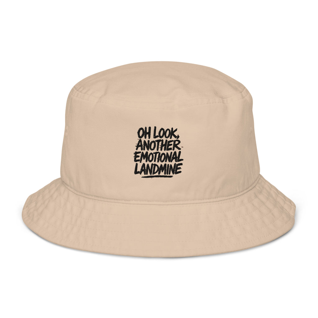 PureSarcasm sarcastic hat - bucket stone, front view