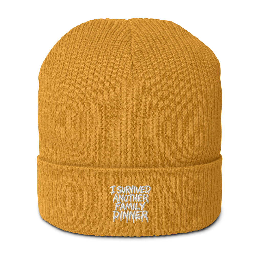 PureSarcasm sarcastic beanie - mustard yellow, front view