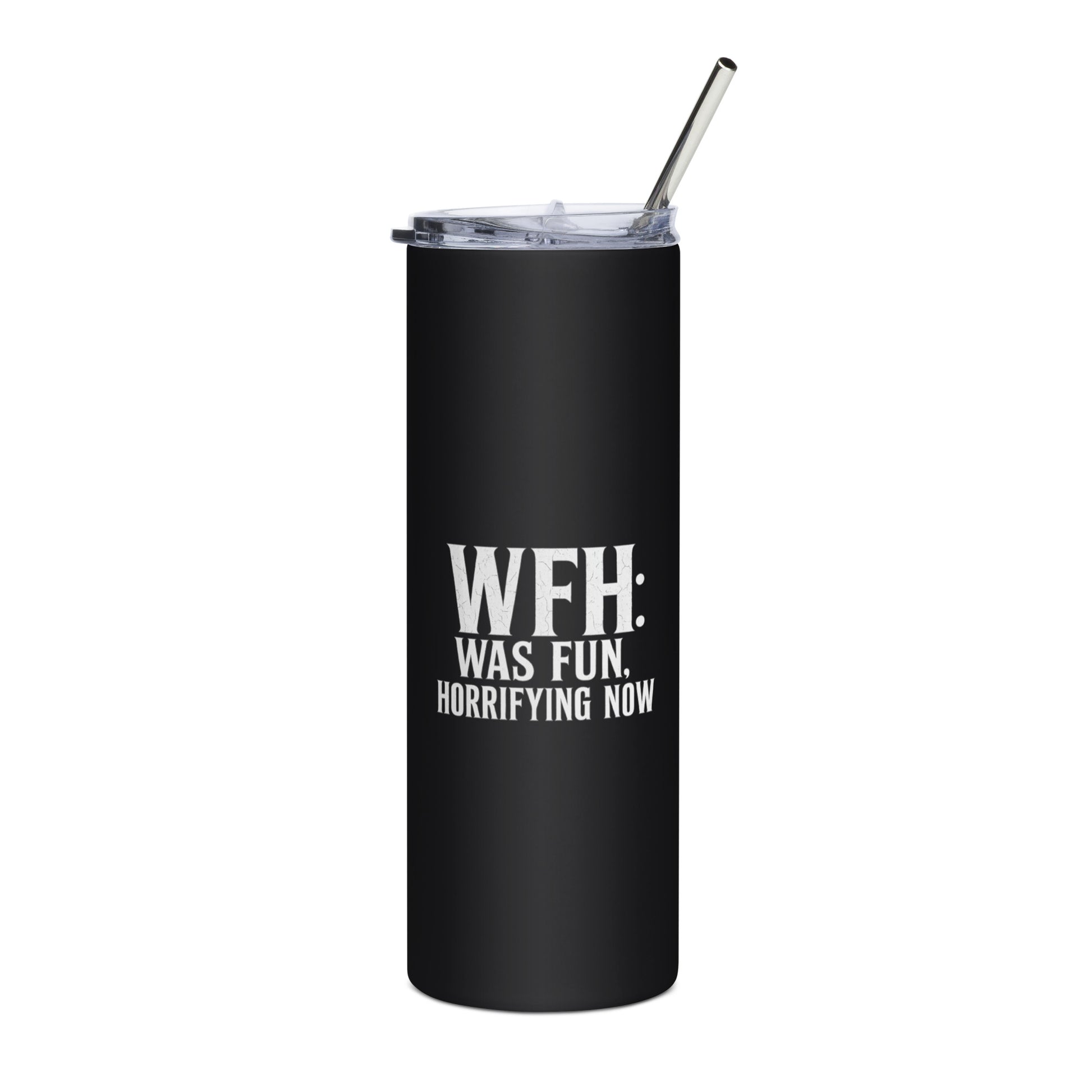 PureSarcasm sarcastic tumbler - steel black, front view