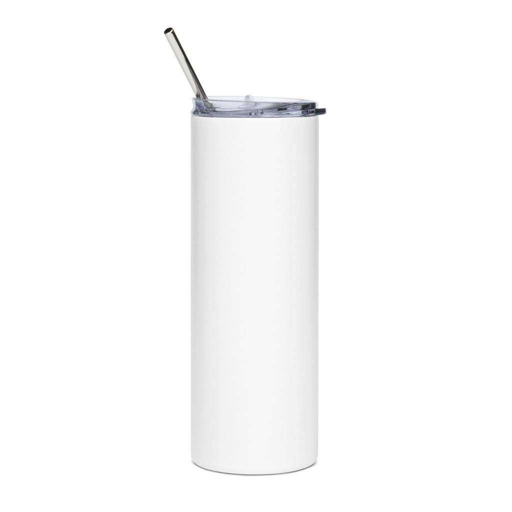 PureSarcasm sarcastic tumbler - steel white, back view
