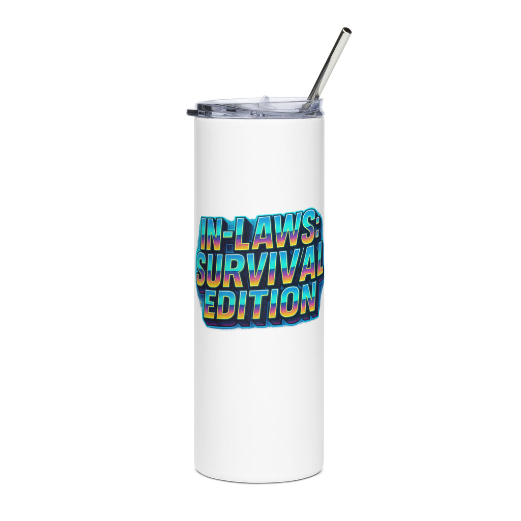 PureSarcasm sarcastic tumbler - steel white, front view
