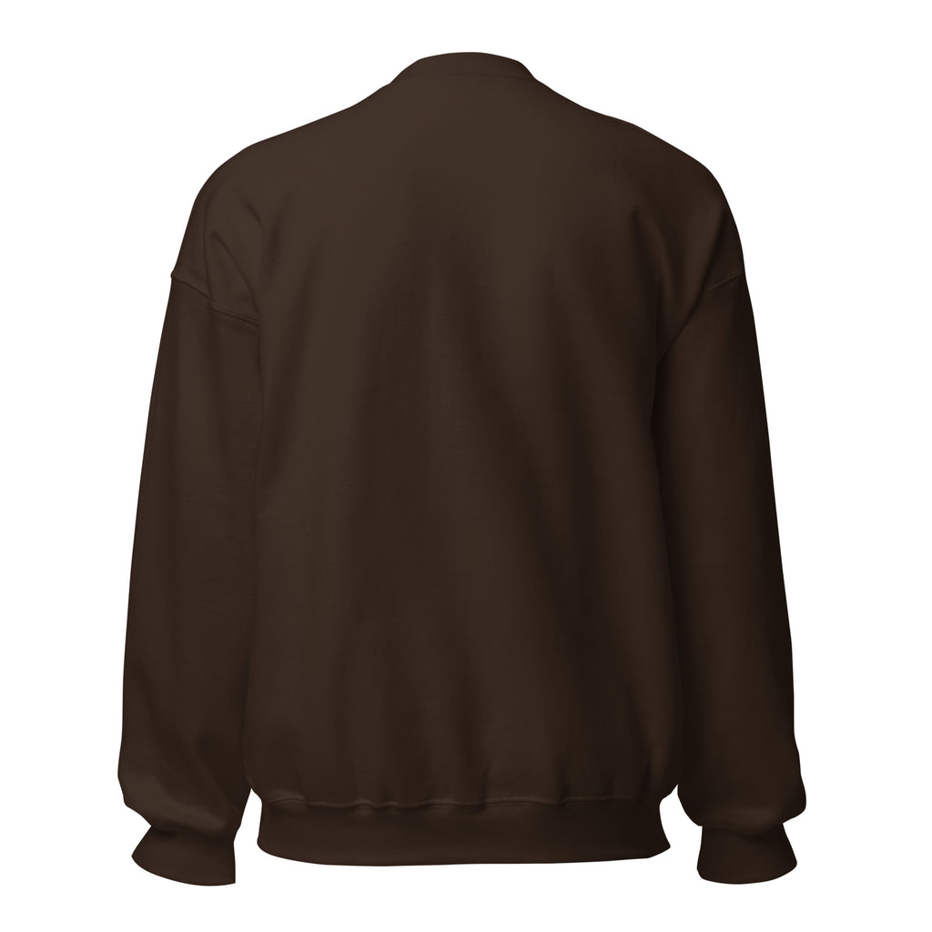 PureSarcasm sarcastic sweatshirt - dark chocolate, back view