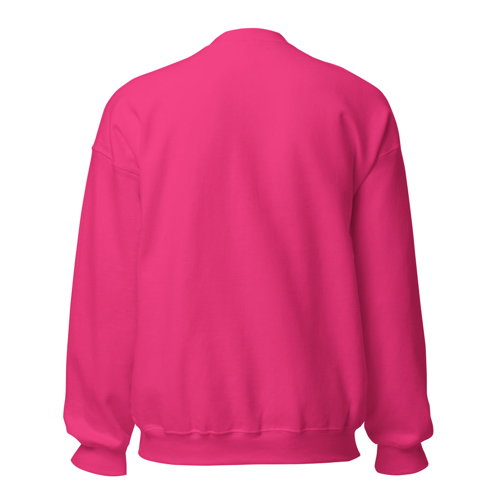 PureSarcasm sarcastic sweatshirt - neck heliconia, back view