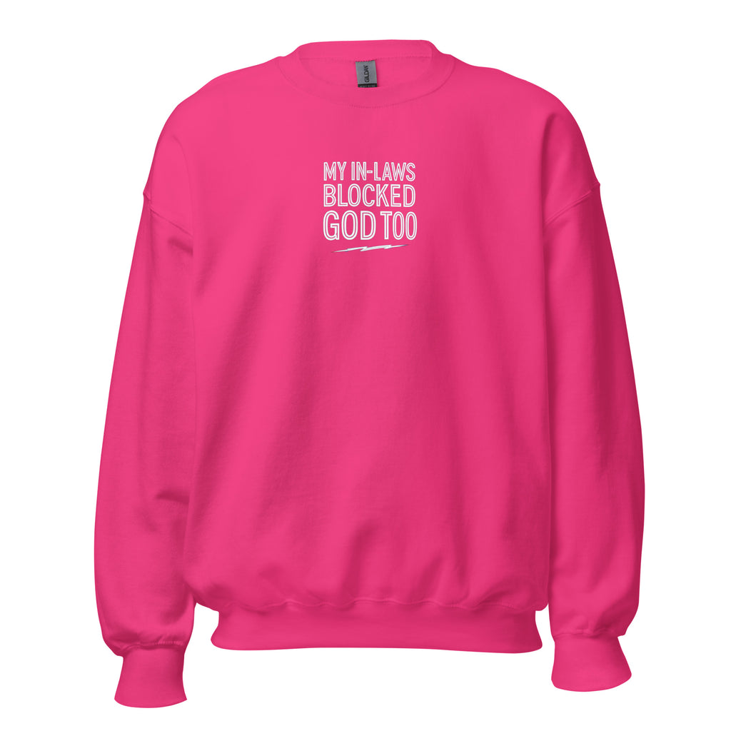PureSarcasm sarcastic sweatshirt - neck heliconia, front view