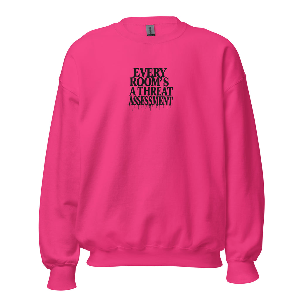 PureSarcasm sarcastic sweatshirt - neck heliconia, front view