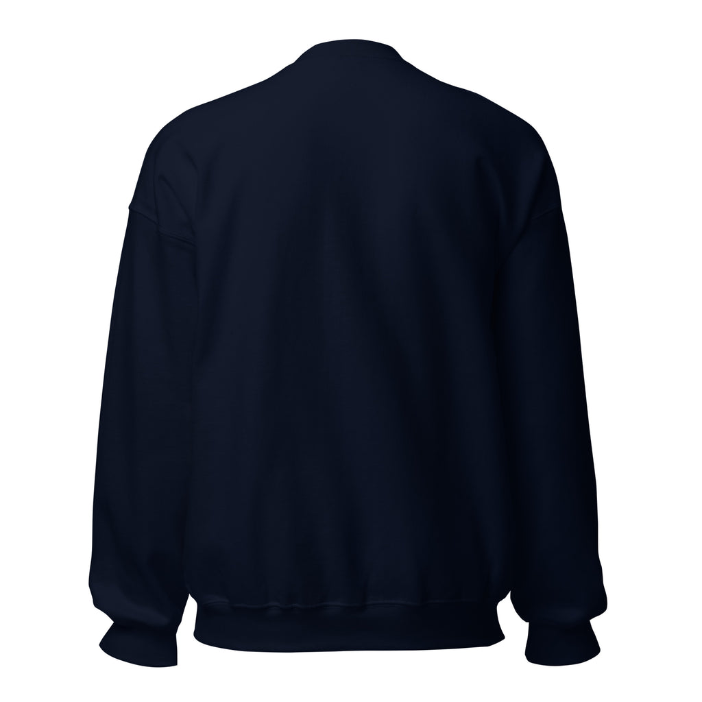 PureSarcasm sarcastic sweatshirt - neck navy, back view