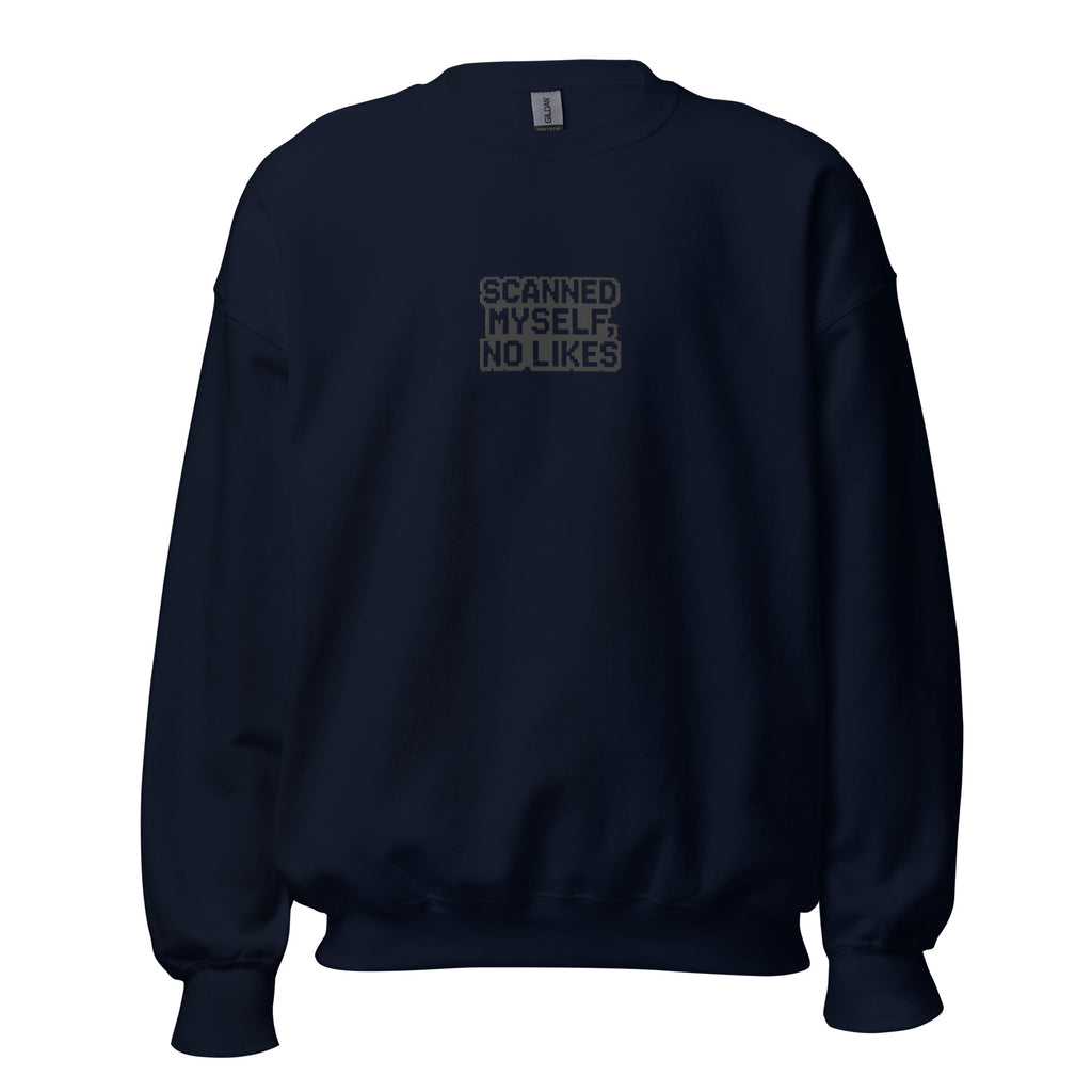 PureSarcasm sarcastic sweatshirt - neck navy, front view