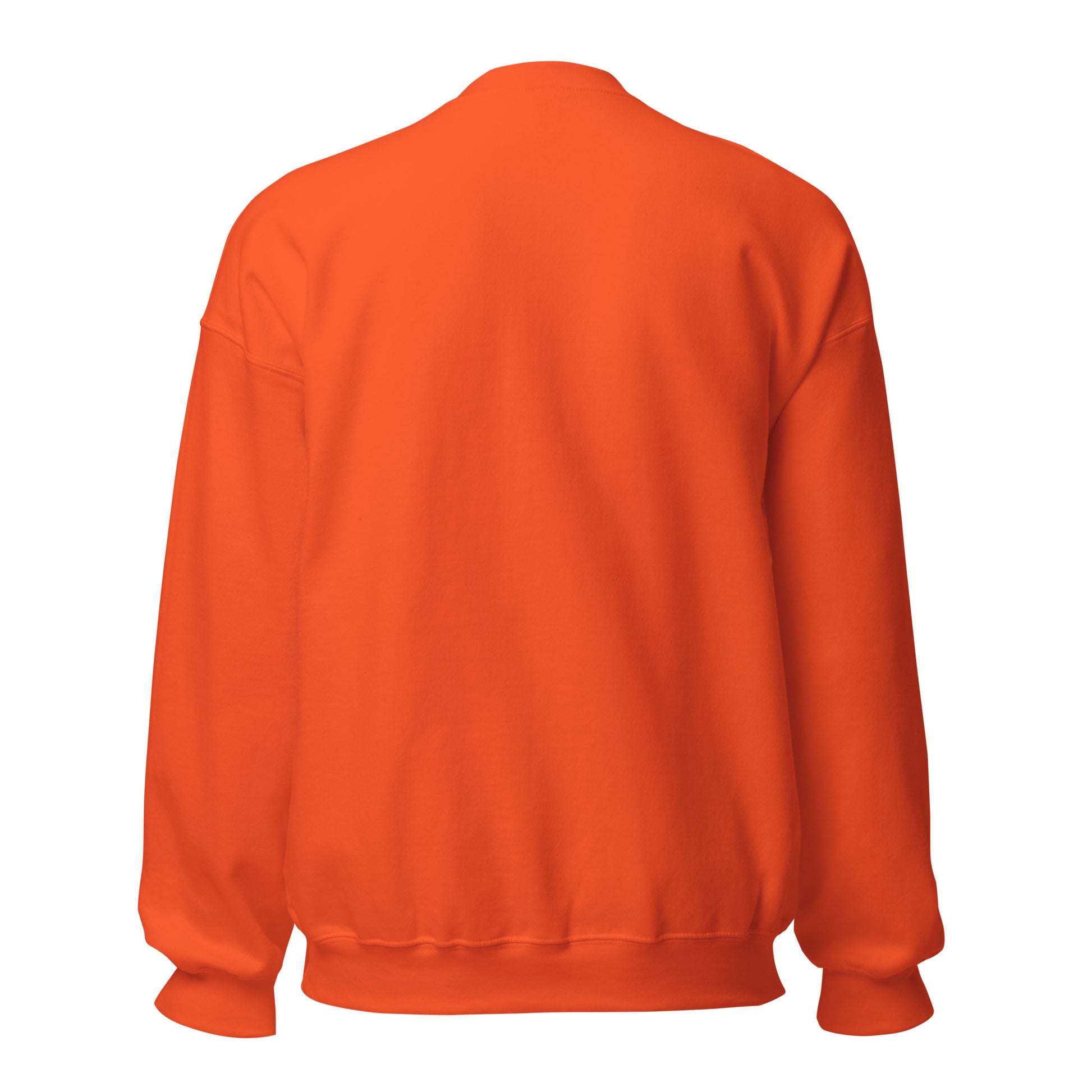 My In-Laws Blocked God Too - Sarcastic Sweatshirt | PureSarcasm in Neck Sweatshirt Orange - Back View | Sarcastic Sweatshirt | PureSarcasm