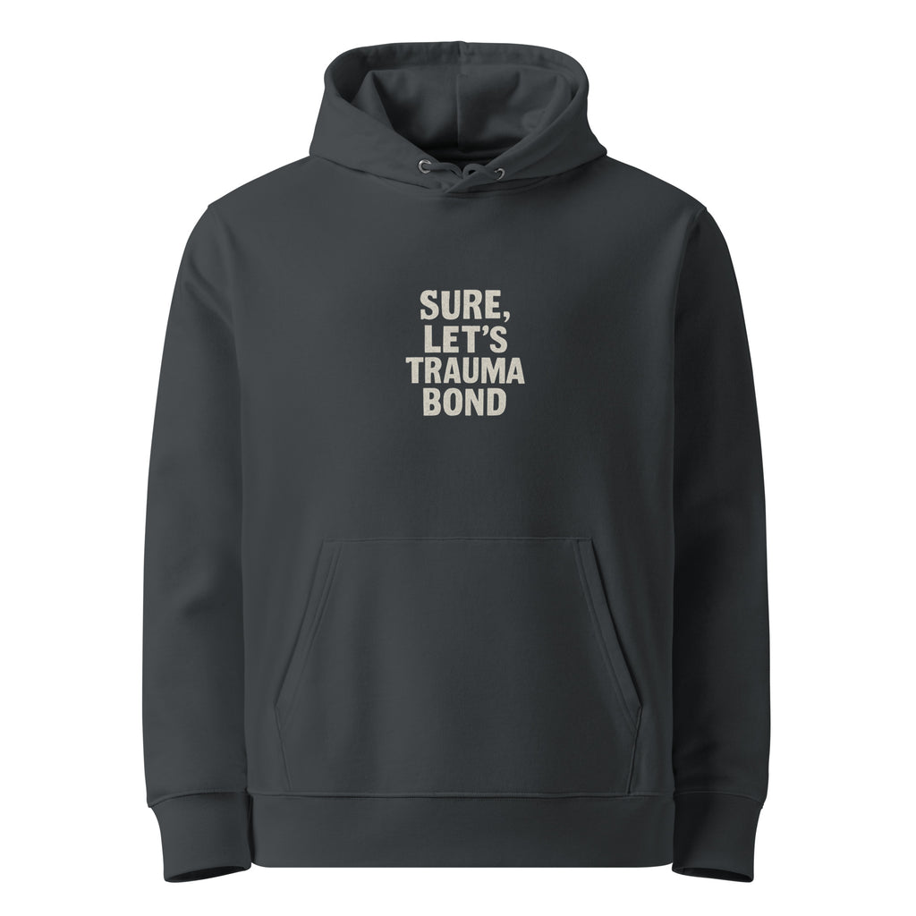 PureSarcasm sarcastic hoodie - india ink grey, front view