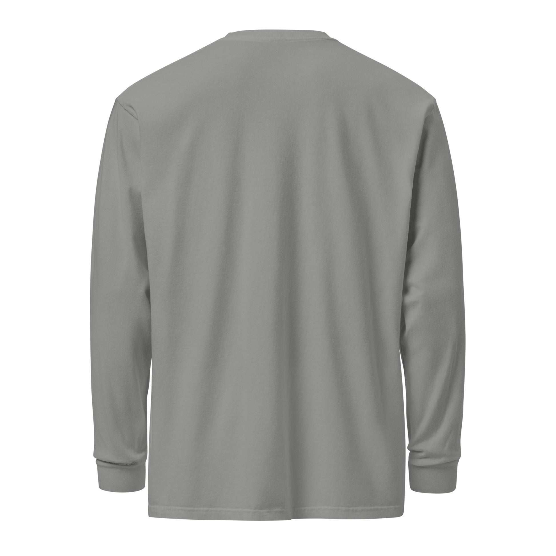 I Work, Therefore I Cry - Sarcastic Long Sleeve Shirt in Sleeve Shirt Grey - Back View | Sarcastic Long sleeve | PureSarcasm