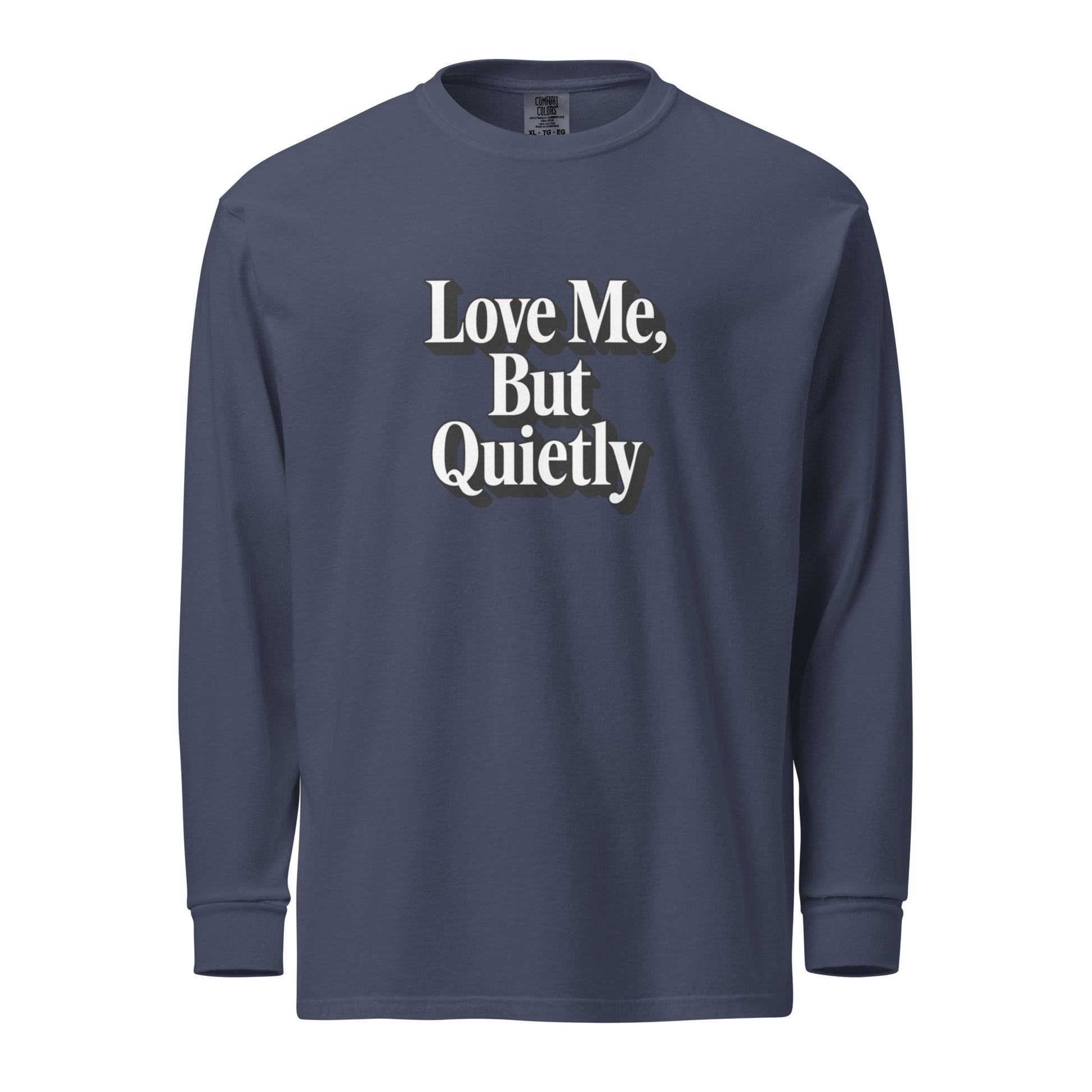 PureSarcasm sarcastic long sleeve shirt - navy, front view