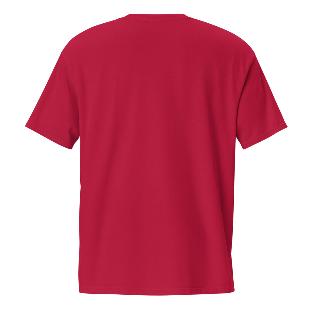Barely Paid, Fully Dead Inside sarcastic t-shirt - t red, back view