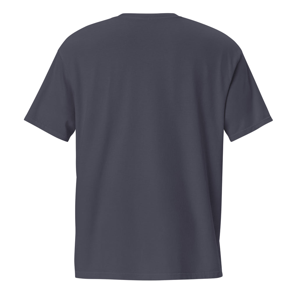 Barely Paid, Fully Dead Inside sarcastic t-shirt - true navy, back view