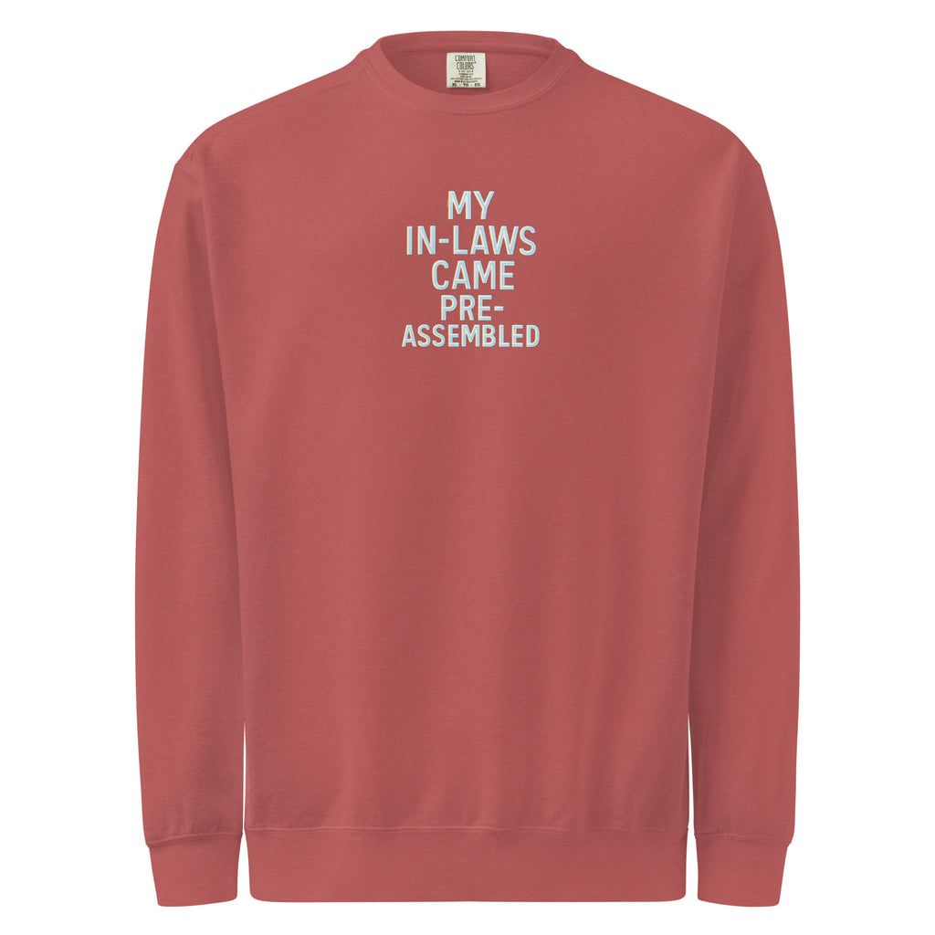 PureSarcasm sarcastic sweatshirt - dyed crimson, front view