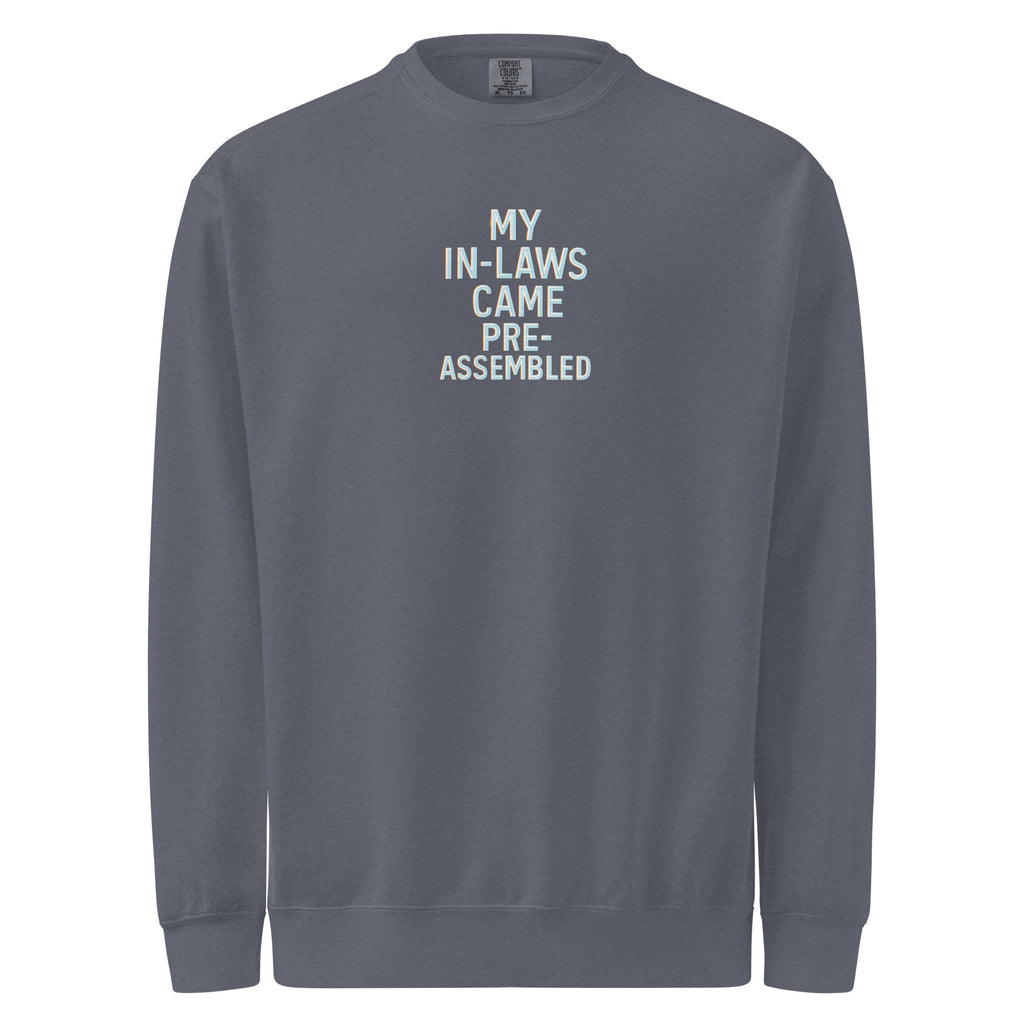 PureSarcasm sarcastic sweatshirt - dyed denim, front view