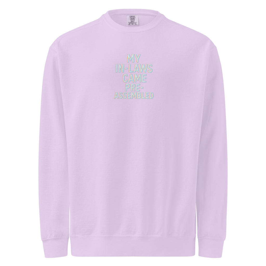 PureSarcasm sarcastic sweatshirt - dyed orchid, front view