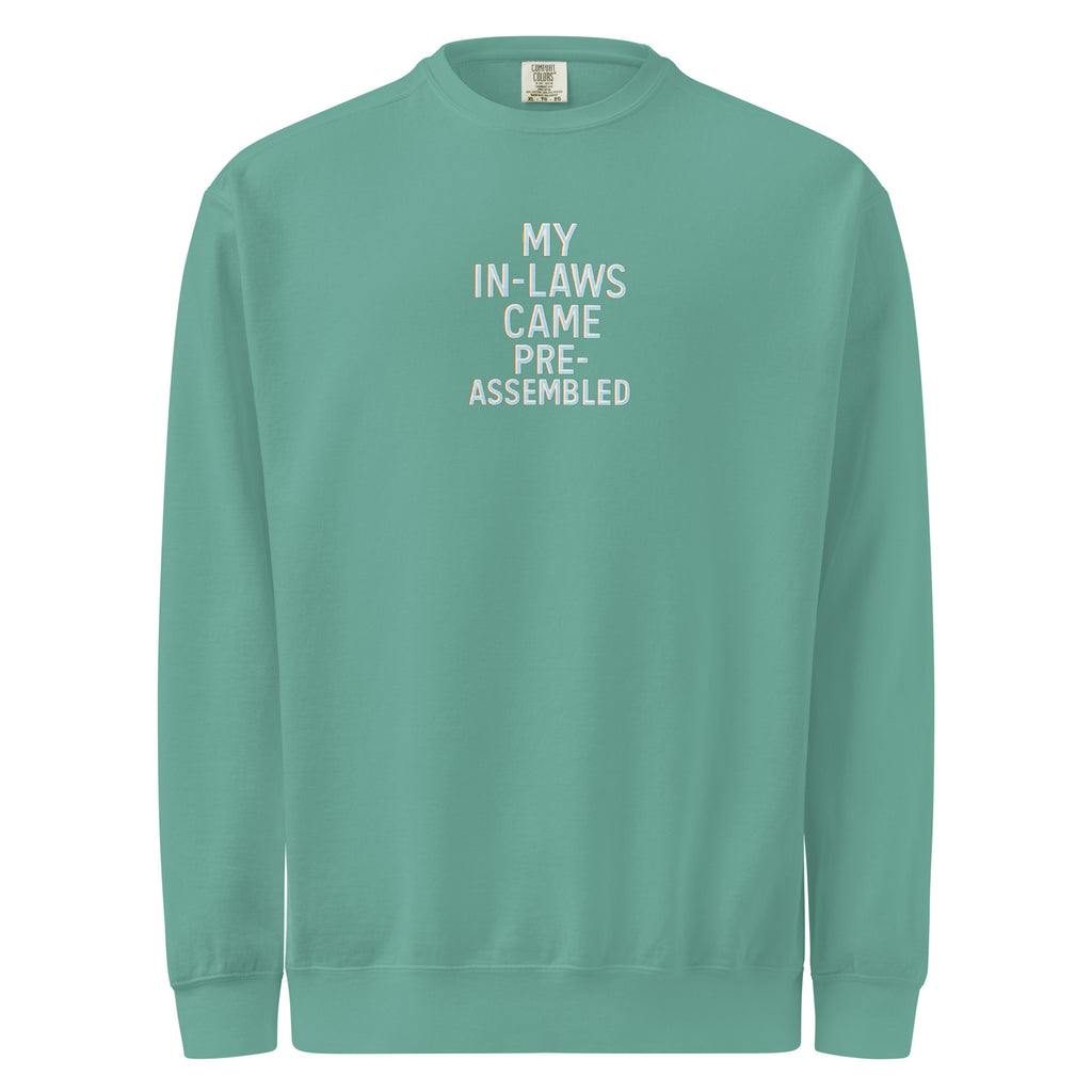 PureSarcasm sarcastic sweatshirt - dyed seafoam, front view