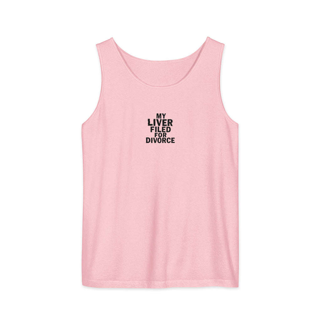 PureSarcasm sarcastic tank top - garment dyed, front view