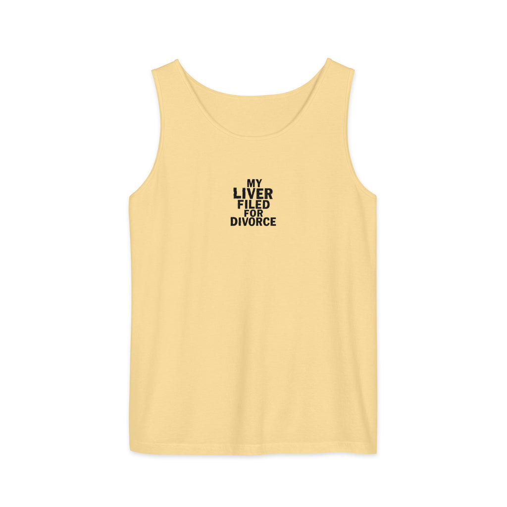 PureSarcasm sarcastic tank top - garment dyed, front view