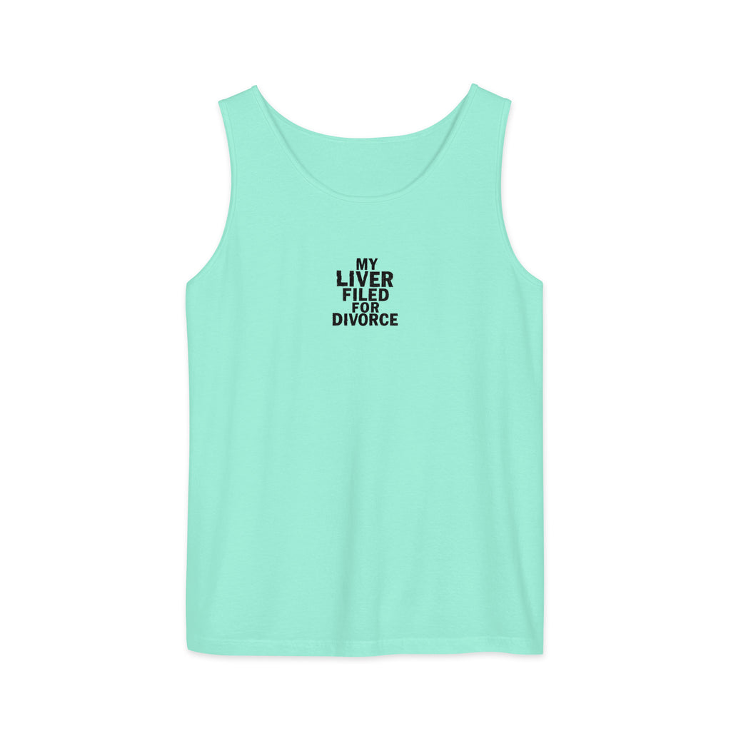 PureSarcasm sarcastic tank top - garment dyed, front view
