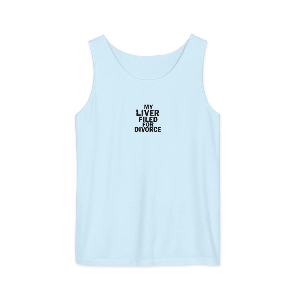 PureSarcasm sarcastic tank top - garment dyed, front view