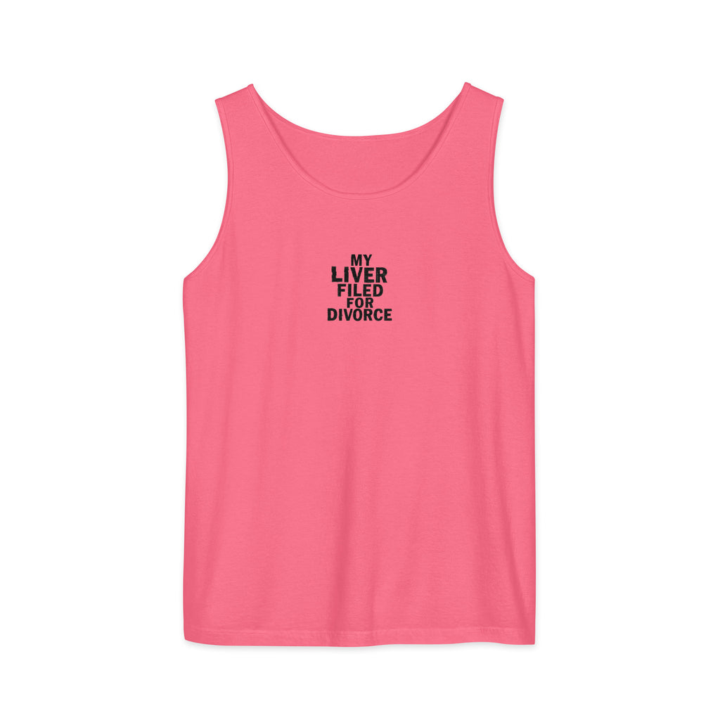 PureSarcasm sarcastic tank top - garment dyed, front view