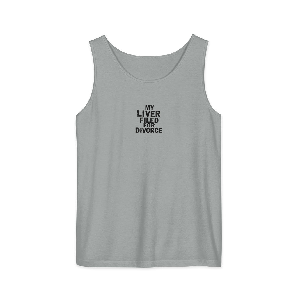 PureSarcasm sarcastic tank top - garment dyed, front view