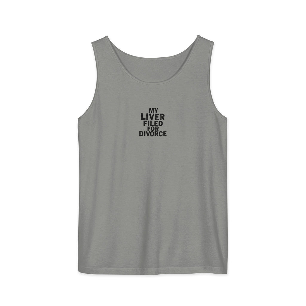 PureSarcasm sarcastic tank top - garment dyed, front view