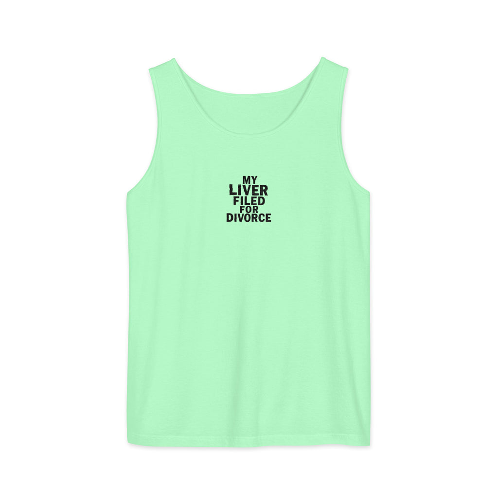 PureSarcasm sarcastic tank top - garment dyed, front view