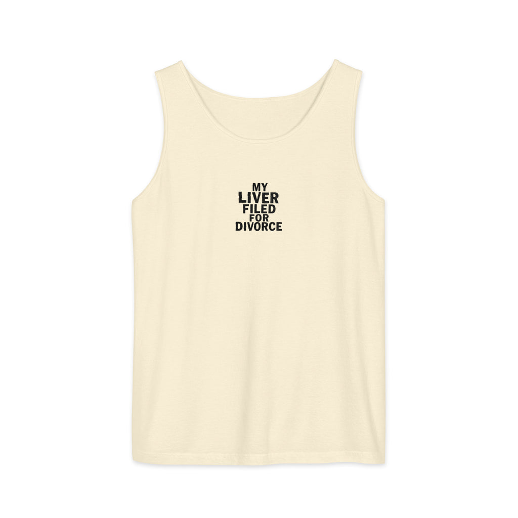 PureSarcasm sarcastic tank top - garment dyed, front view
