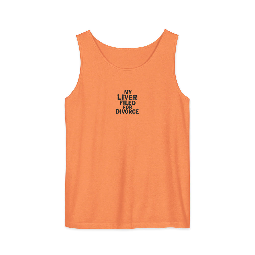 PureSarcasm sarcastic tank top - garment dyed, front view