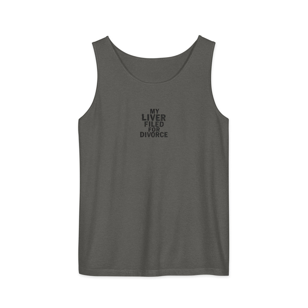 PureSarcasm sarcastic tank top - garment dyed, front view