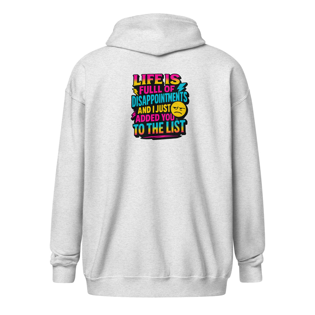 PureSarcasm sarcastic hoodie - zip ash, back view