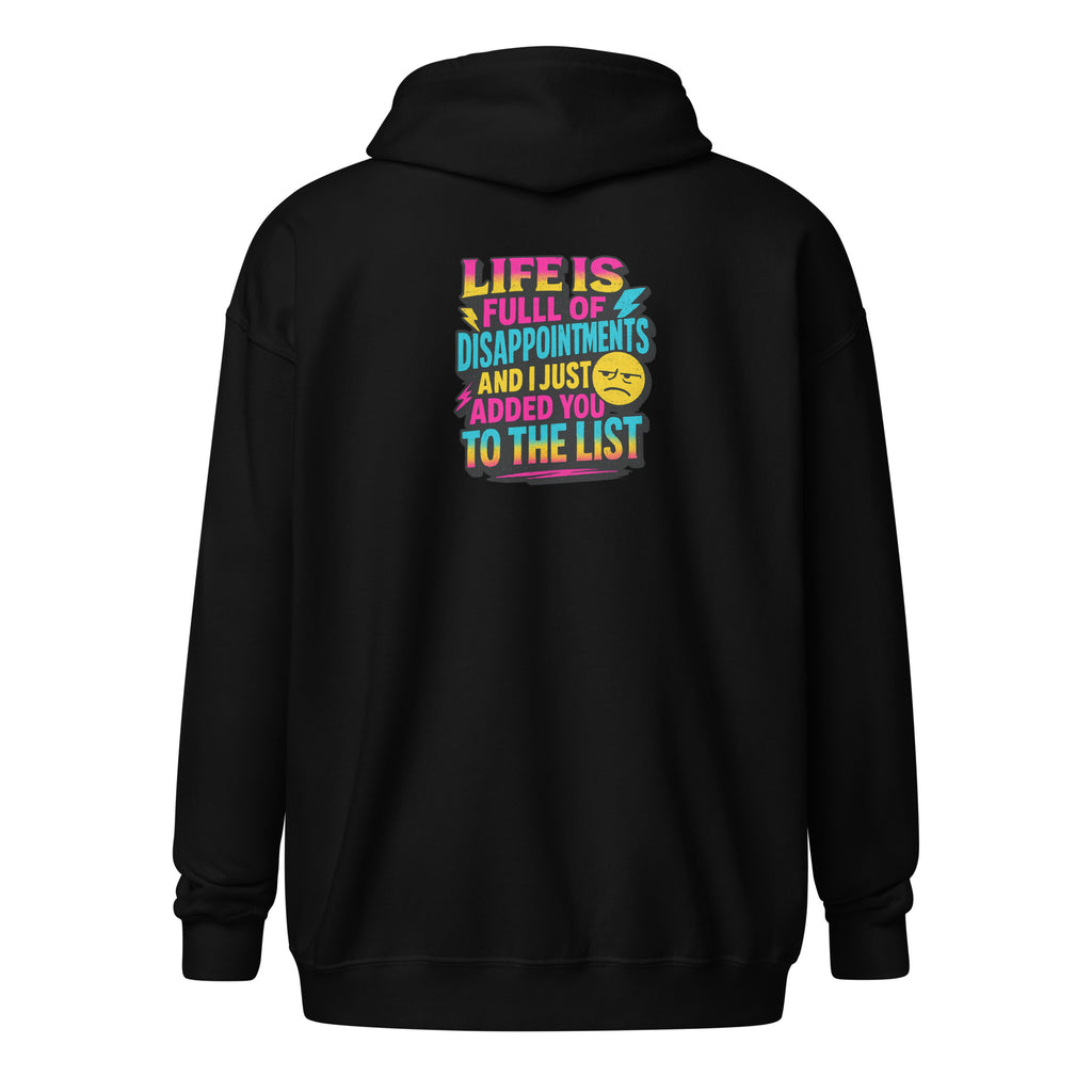PureSarcasm sarcastic hoodie - zip black, back view