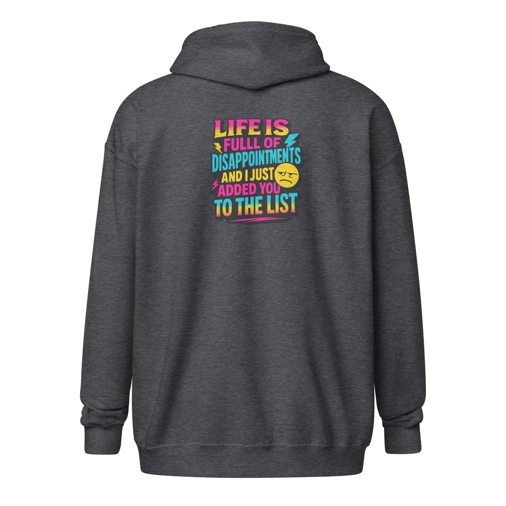 PureSarcasm sarcastic hoodie - dark heather, back view
