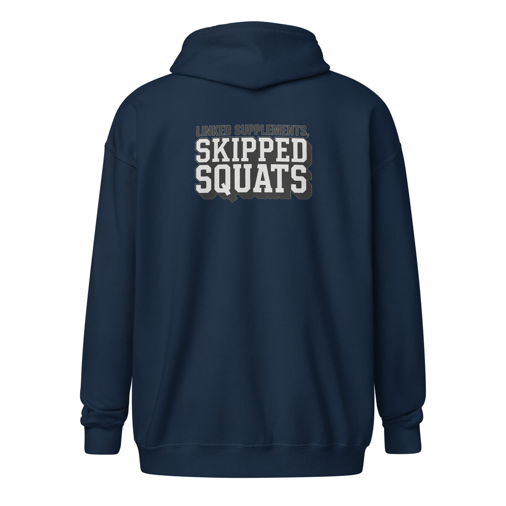 PureSarcasm sarcastic hoodie - zip navy, back view