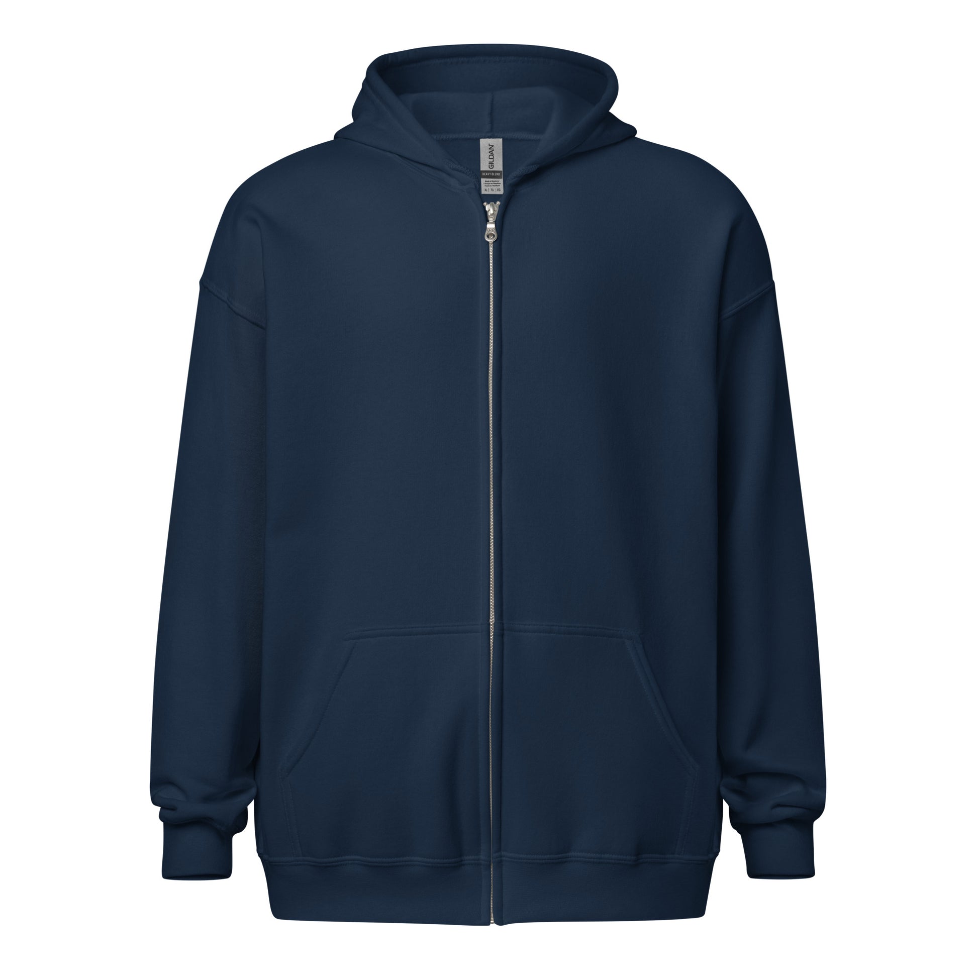 Dream Job? I Nap Here. sarcastic hoodie - zip navy, front view