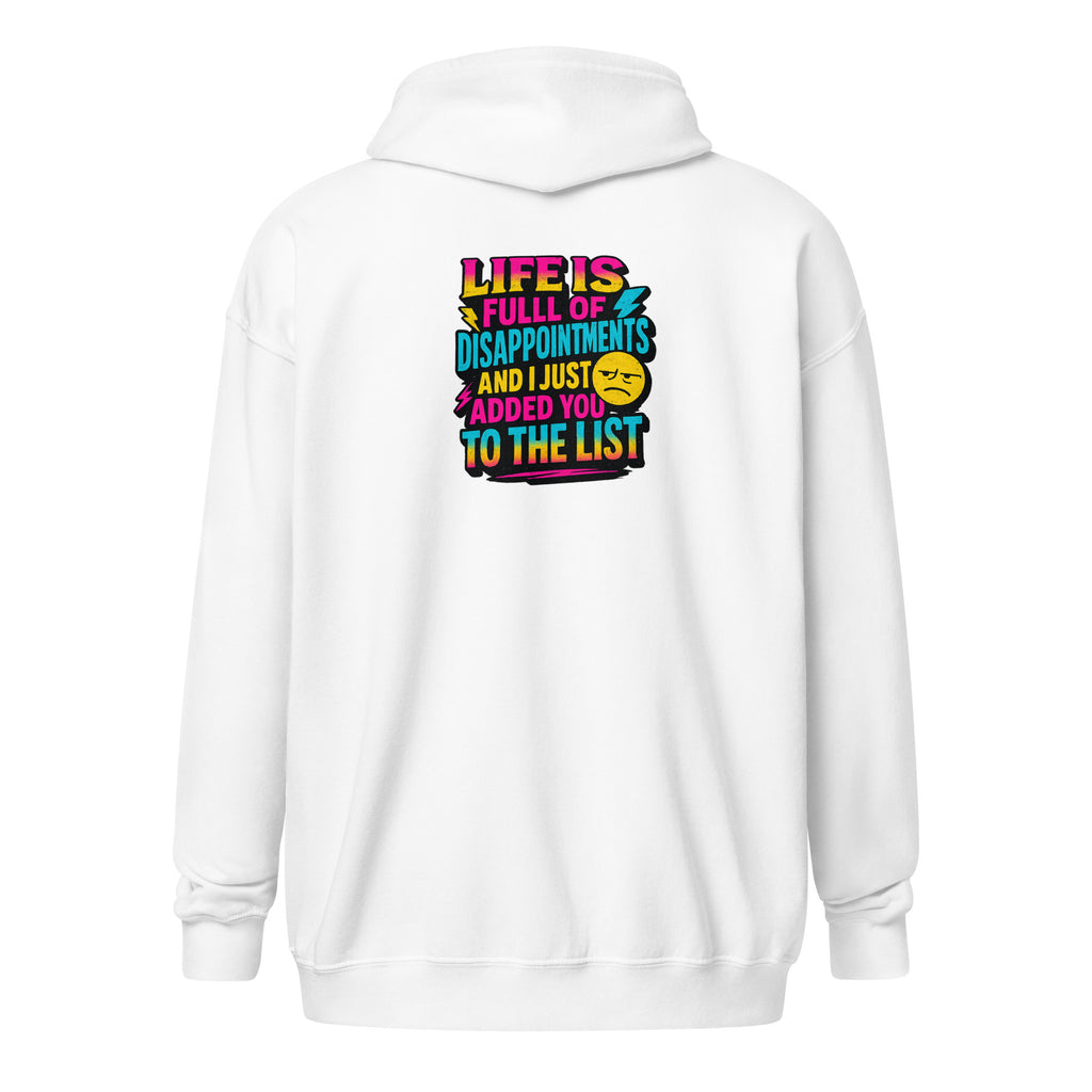 PureSarcasm sarcastic hoodie - zip white, back view
