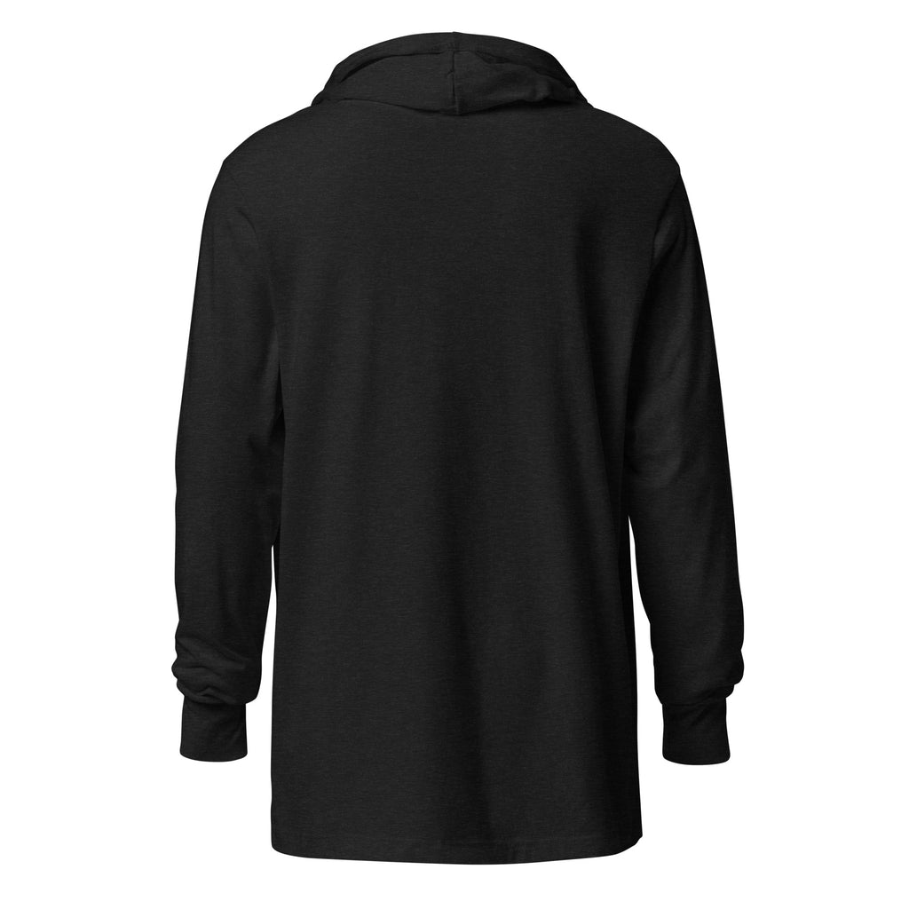 PureSarcasm sarcastic long sleeve shirt - charcoal black triblend, back view