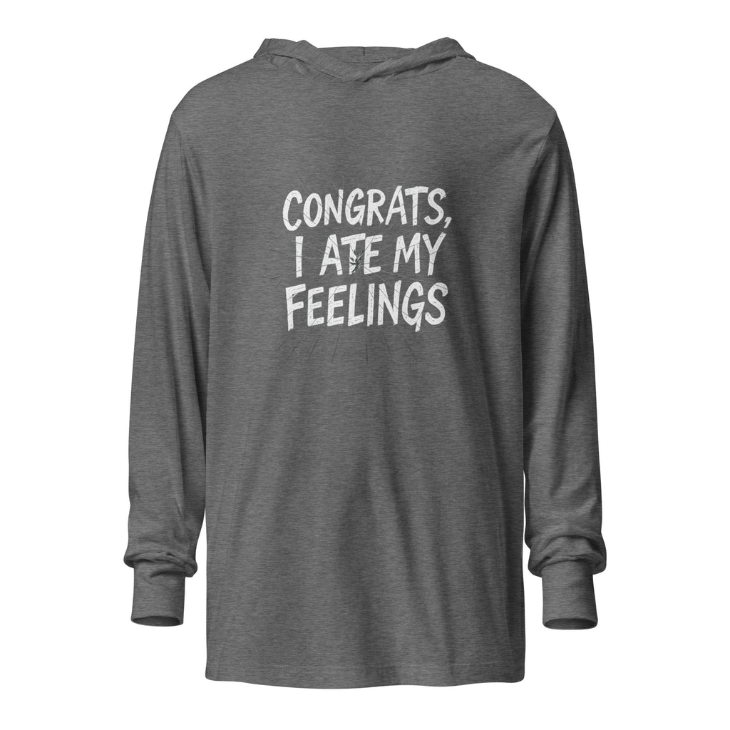 PureSarcasm sarcastic long sleeve shirt - grey triblend, front view