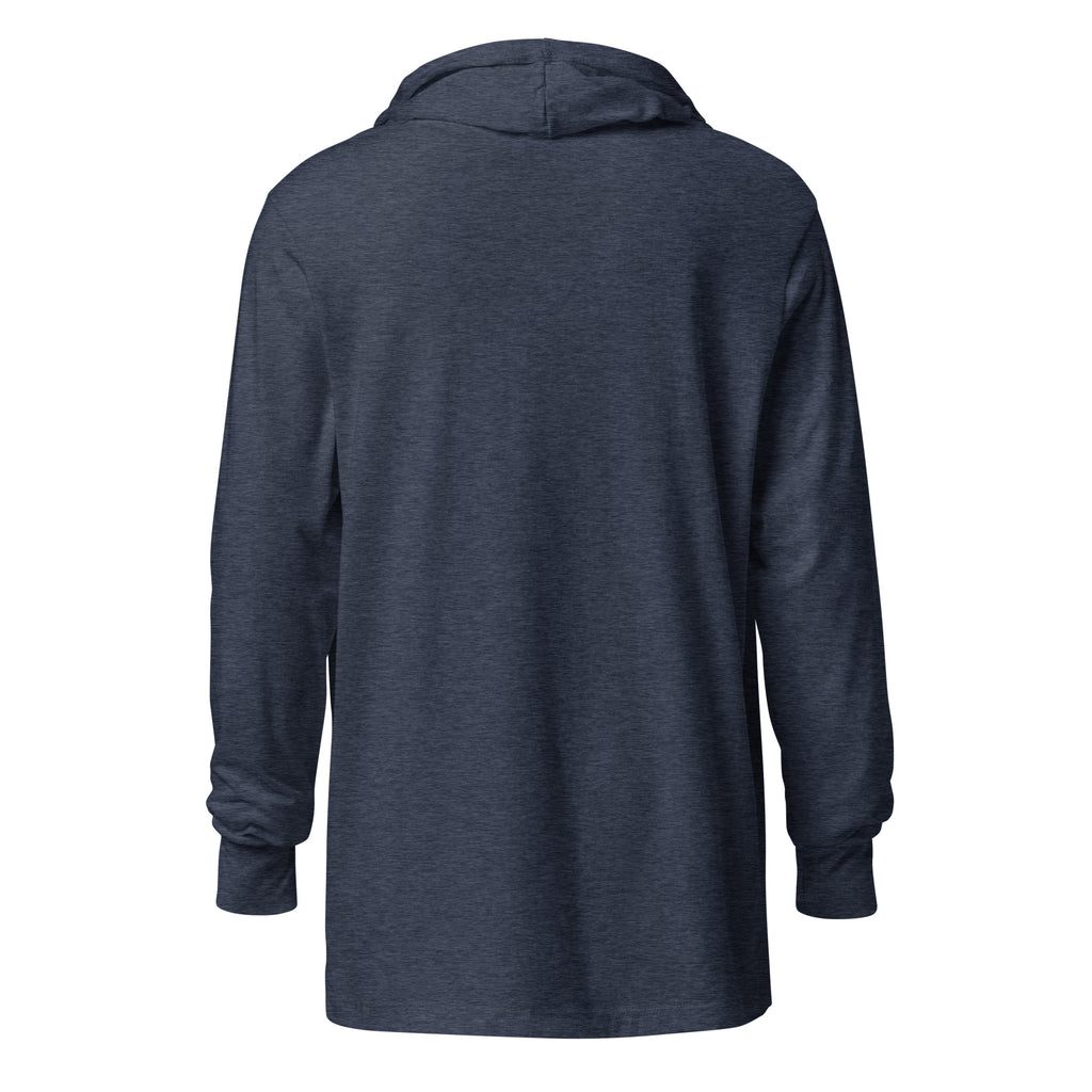 PureSarcasm sarcastic long sleeve shirt - heather navy, back view