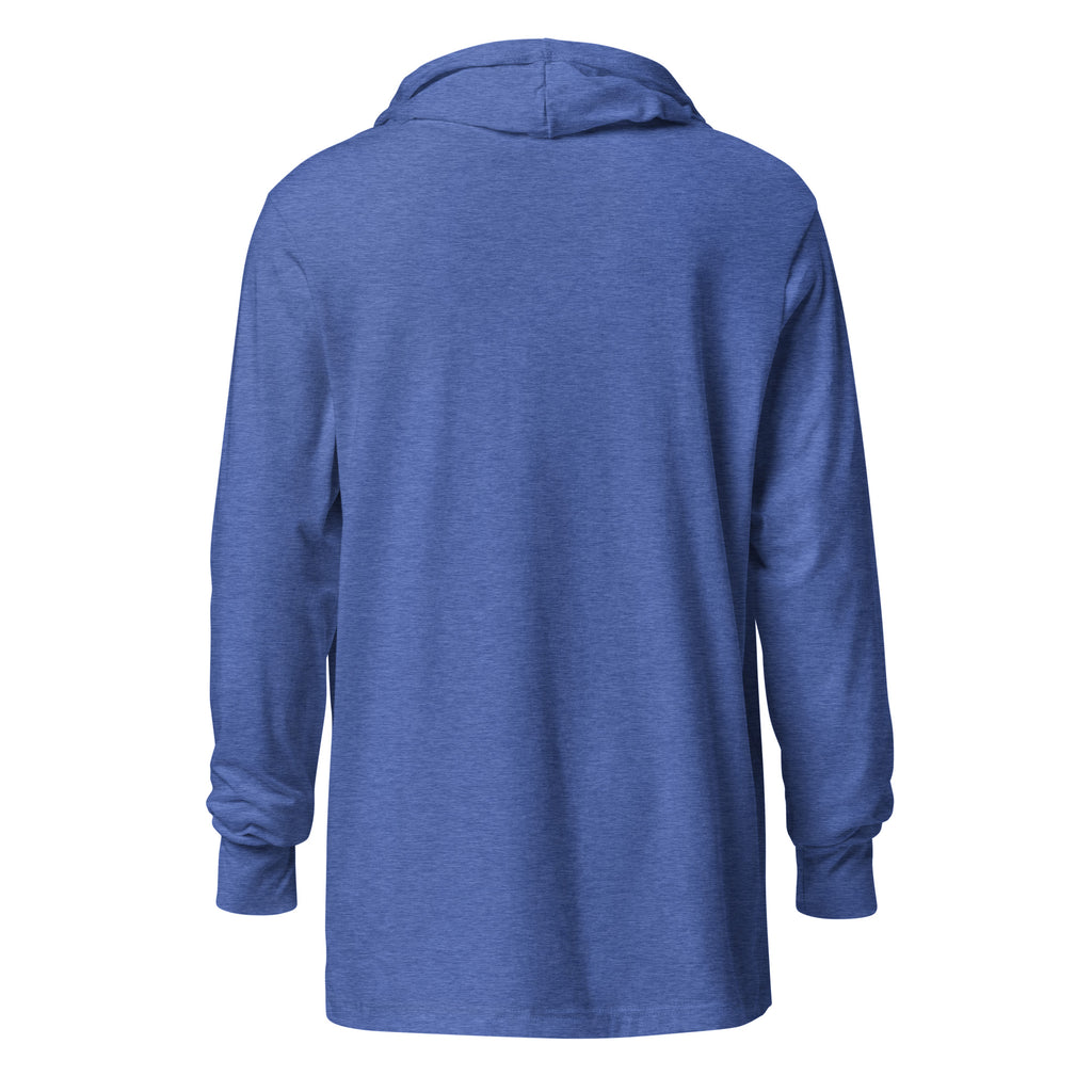 Dead Inside, Still On Time sarcastic long sleeve shirt - heather true royal, back view