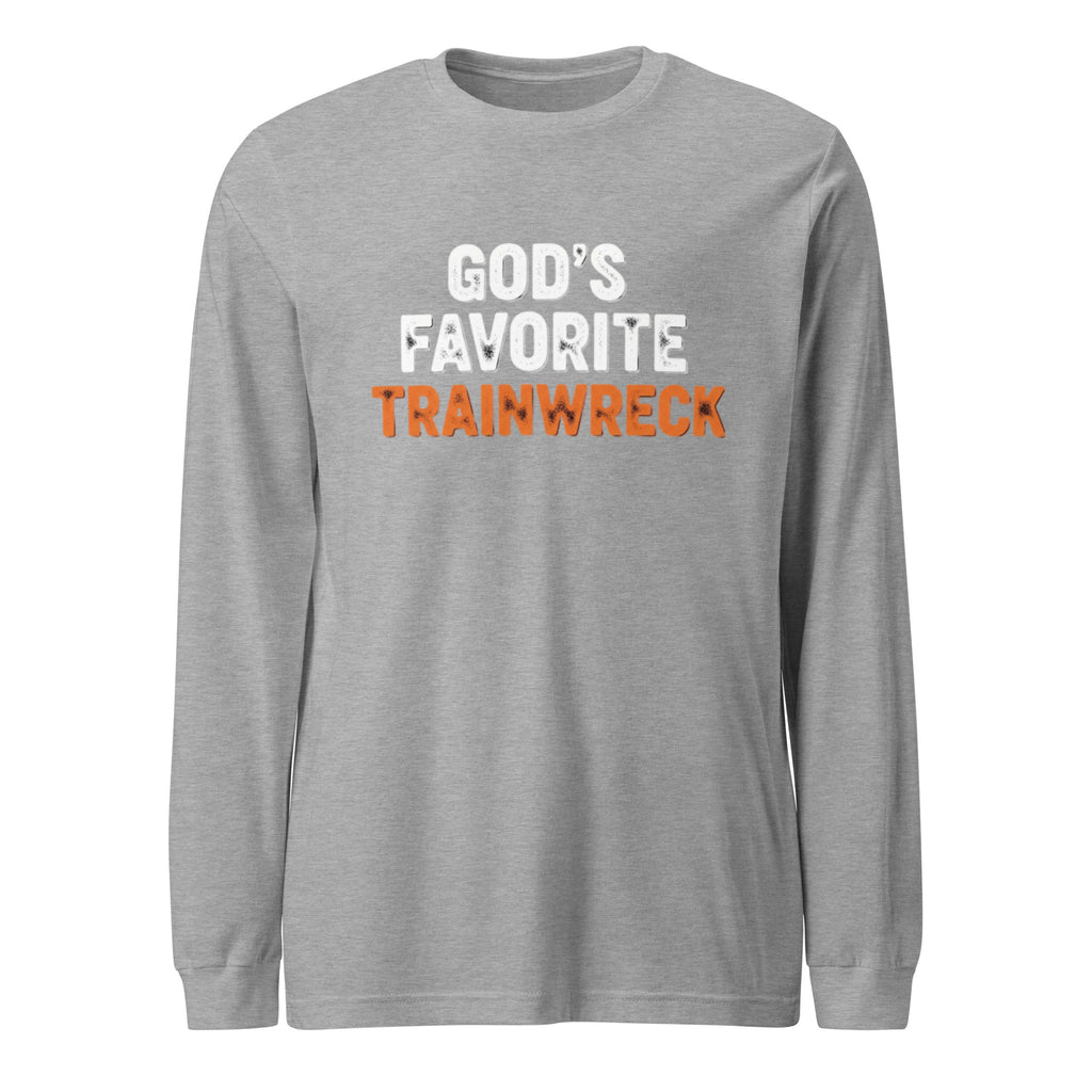 PureSarcasm sarcastic long sleeve shirt - athletic heather, front view