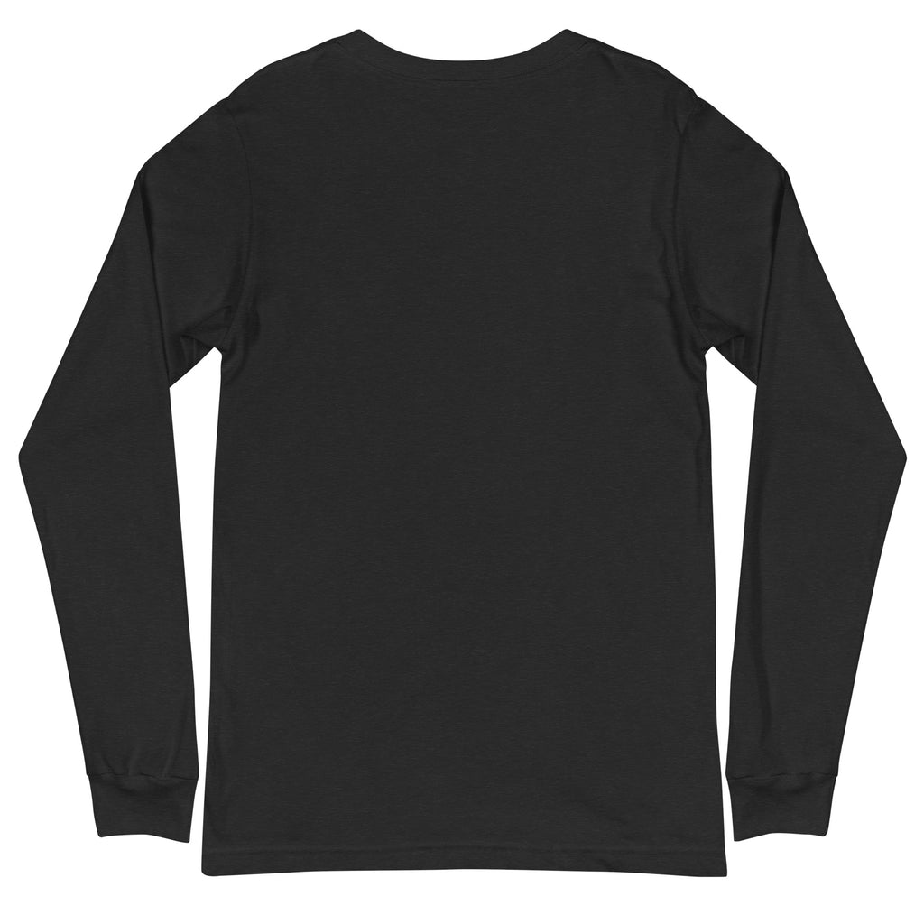 PureSarcasm sarcastic long sleeve shirt - black heather, back view