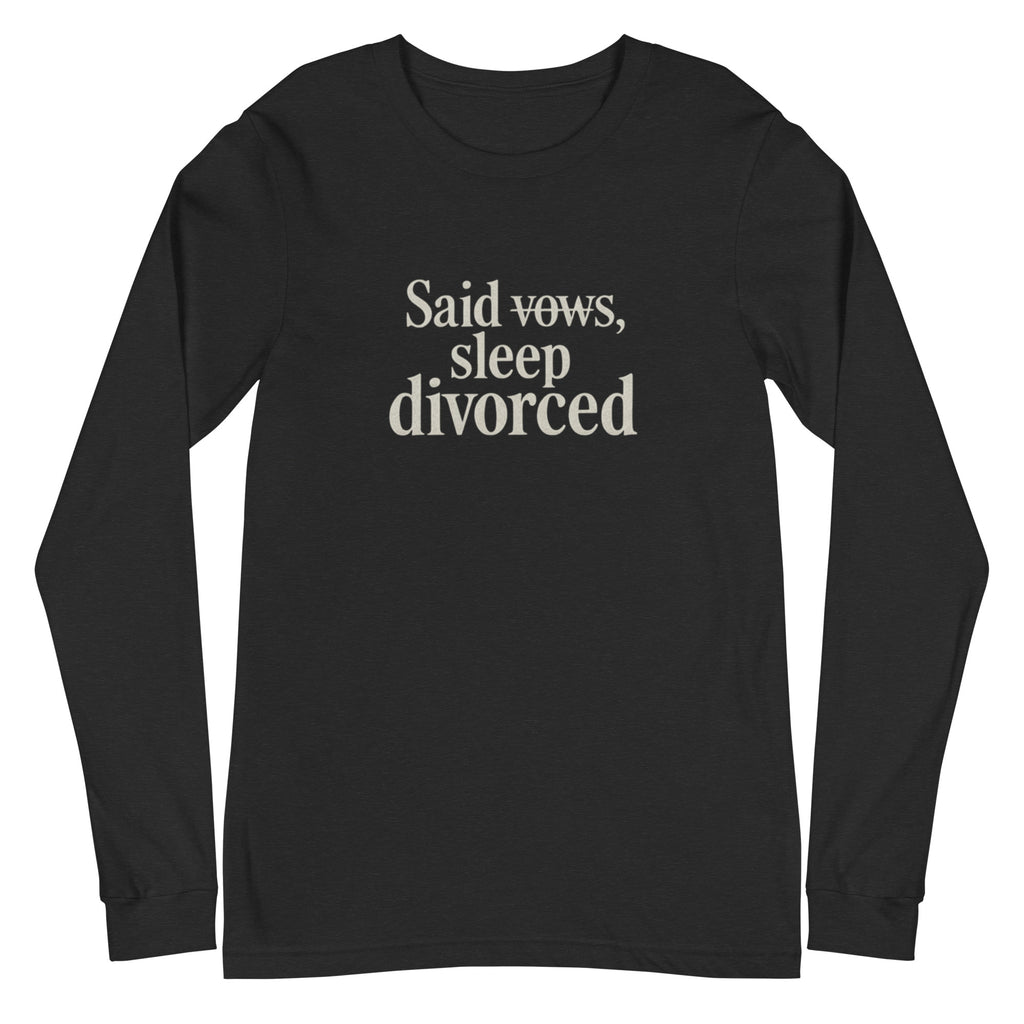 PureSarcasm sarcastic long sleeve shirt - black heather, front view