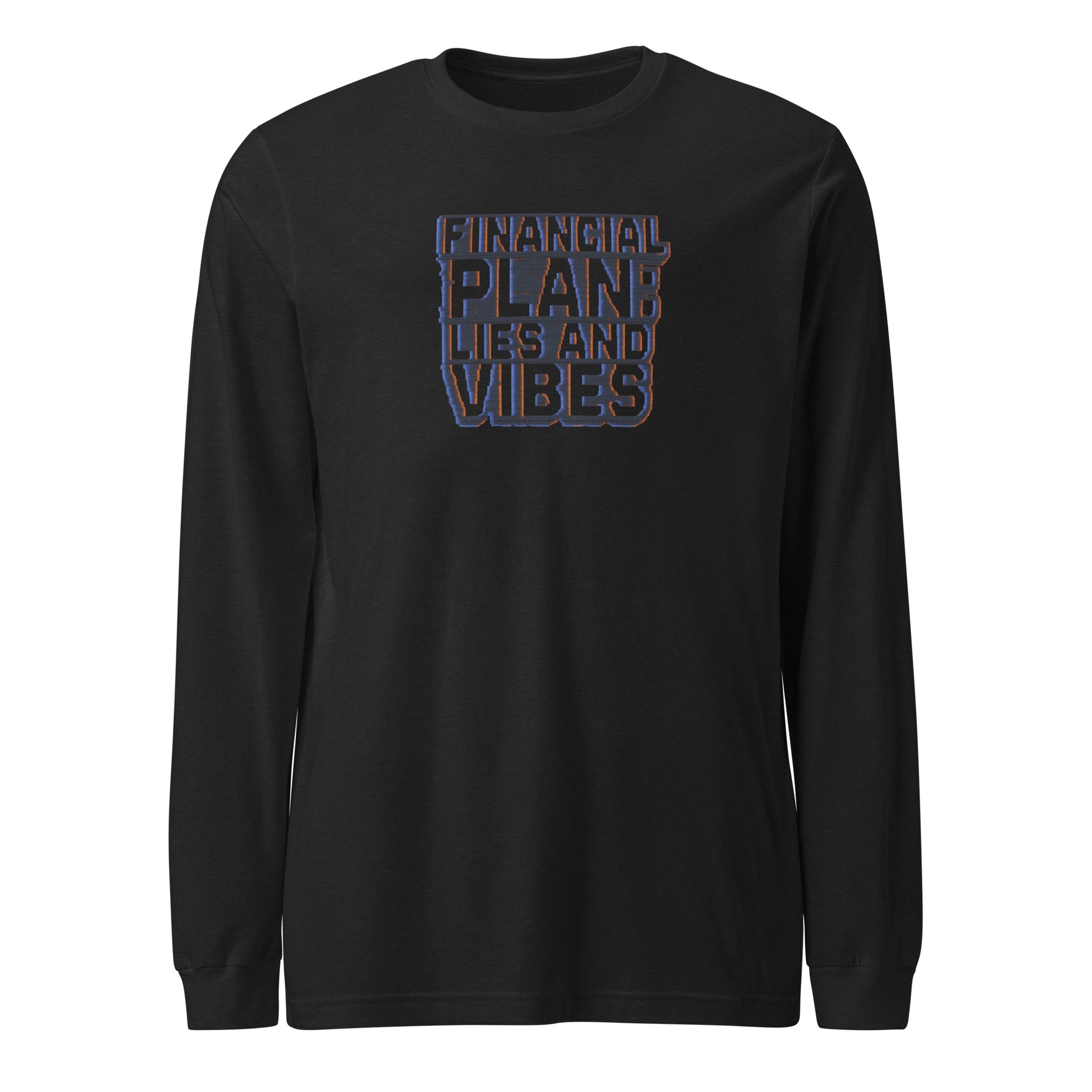 PureSarcasm sarcastic long sleeve shirt - black heather, front view