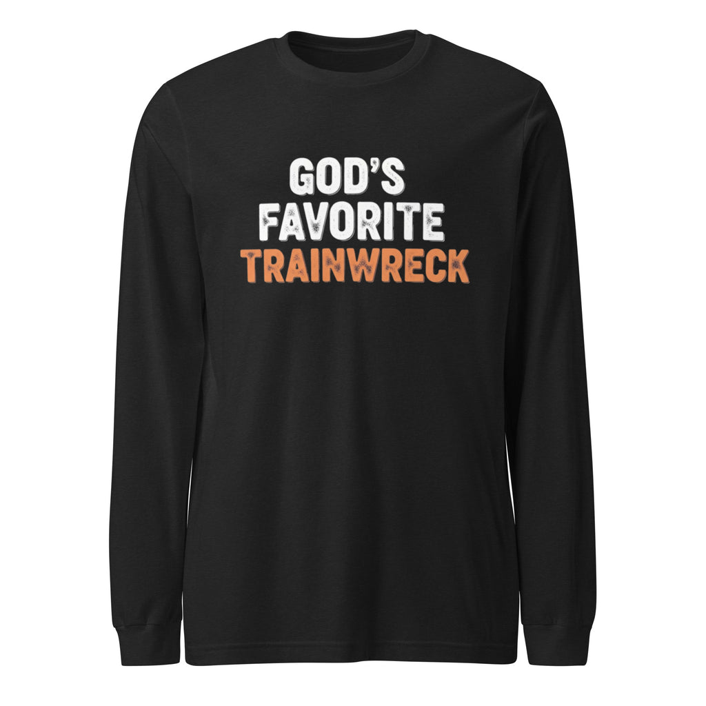 PureSarcasm sarcastic long sleeve shirt - black heather, front view
