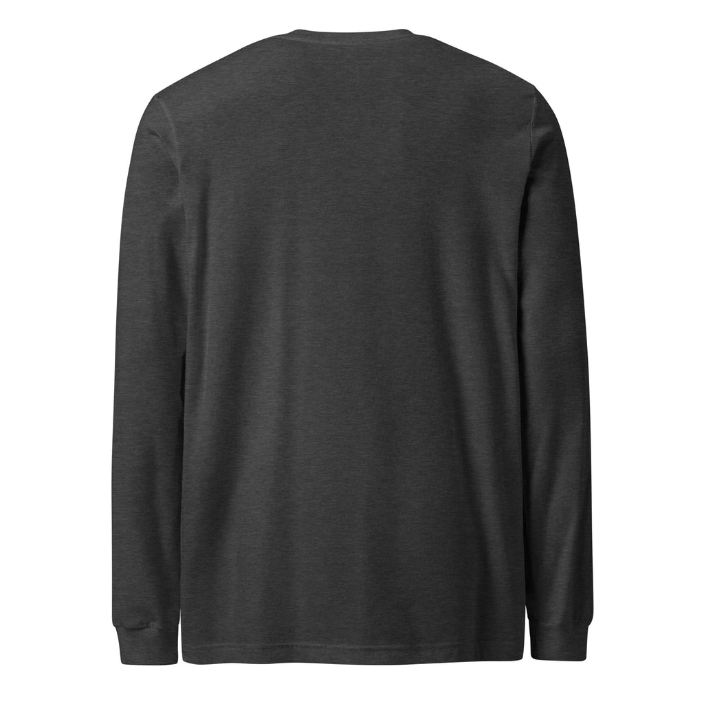 PureSarcasm sarcastic long sleeve shirt - dark grey heather, back view
