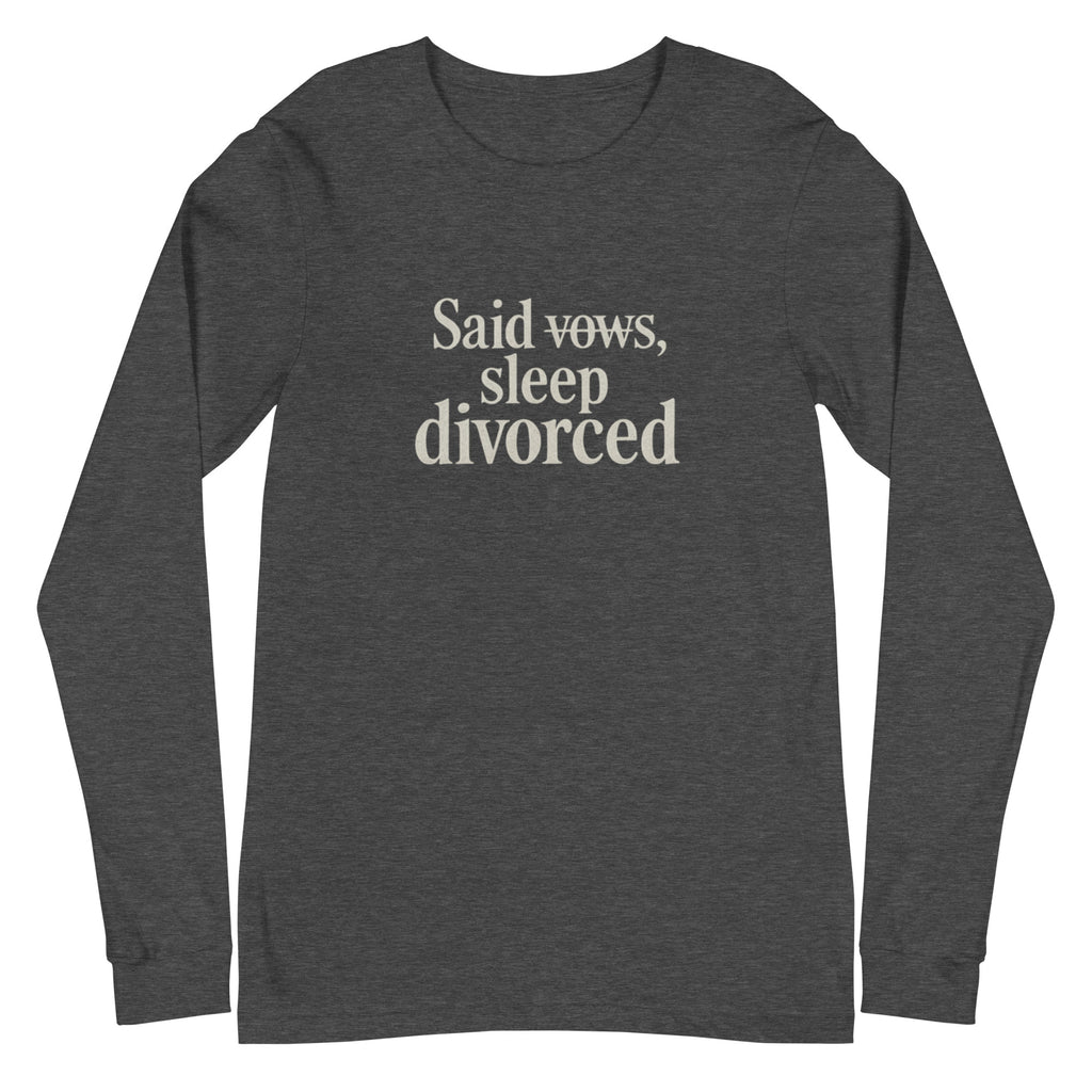 PureSarcasm sarcastic long sleeve shirt - dark grey heather, front view