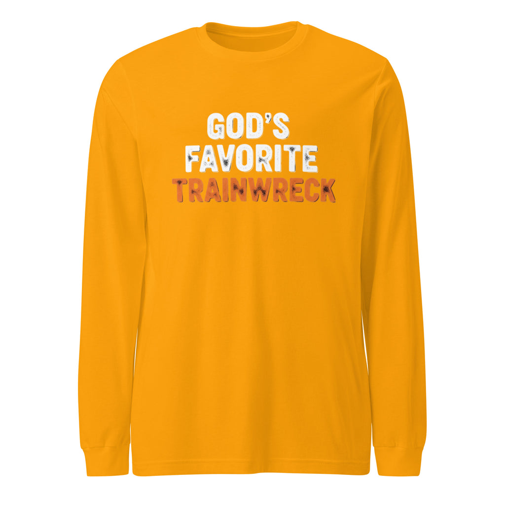PureSarcasm sarcastic long sleeve shirt - gold, front view